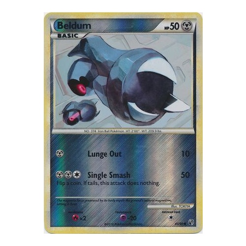 Beldum 43/90 HS Undaunted Reverse Holo Common Pokemon Card NEAR MINT TCG