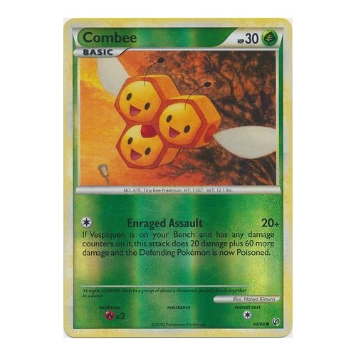 Combee 44/90 HS Undaunted Reverse Holo Common Pokemon Card NEAR MINT TCG