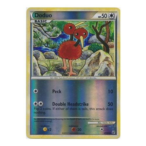 Doduo 45/90 HS Undaunted Reverse Holo Common Pokemon Card NEAR MINT TCG