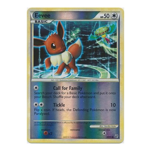Eevee 48/90 HS Undaunted Reverse Holo Common Pokemon Card NEAR MINT TCG