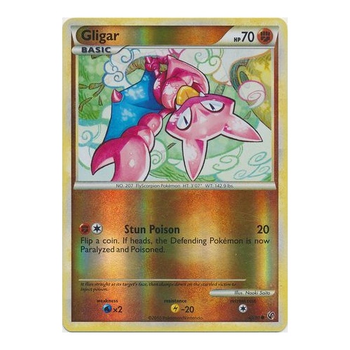 Gligar 49/90 HS Undaunted Reverse Holo Common Pokemon Card NEAR MINT TCG