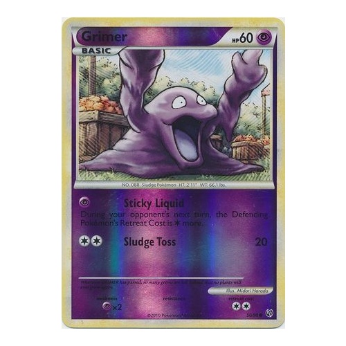 Grimer 50/90 HS Undaunted Reverse Holo Common Pokemon Card NEAR MINT TCG