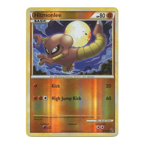 Hitmonlee 52/90 HS Undaunted Reverse Holo Common Pokemon Card NEAR MINT TCG