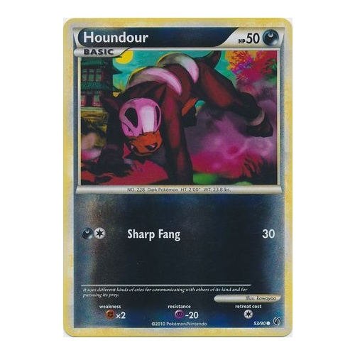 Houndour 53/90 HS Undaunted Reverse Holo Common Pokemon Card NEAR MINT TCG