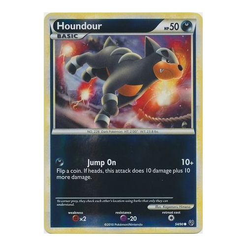 Houndour 54/90 HS Undaunted Reverse Holo Common Pokemon Card NEAR MINT TCG