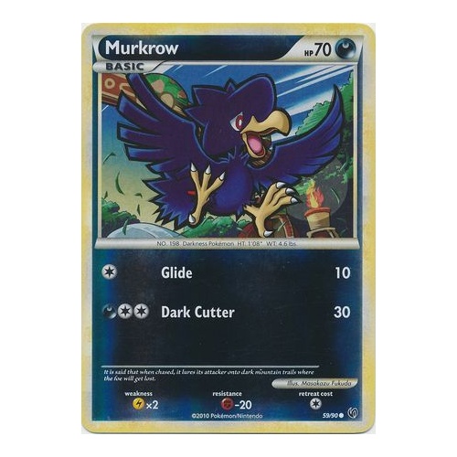 Murkrow 59/90 HS Undaunted Reverse Holo Common Pokemon Card NEAR MINT TCG