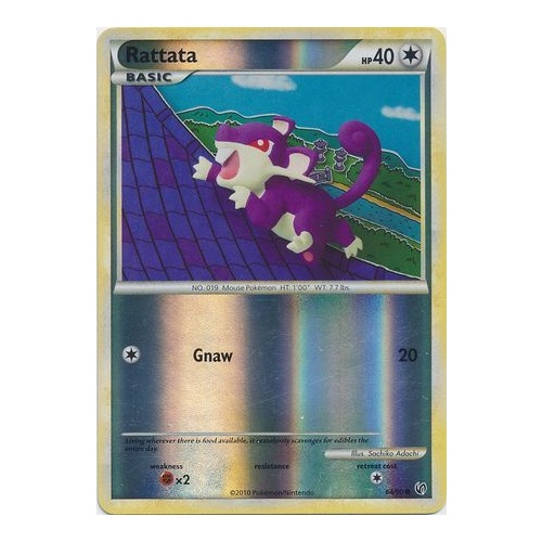 Rattata 64/90 HS Undaunted Reverse Holo Common Pokemon Card NEAR MINT TCG