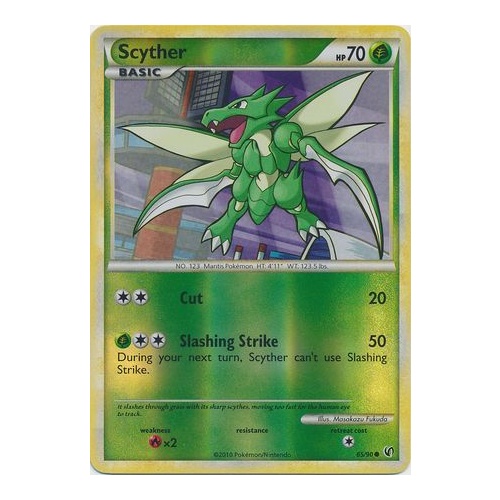 Scyther 65/90 HS Undaunted Reverse Holo Common Pokemon Card NEAR MINT TCG