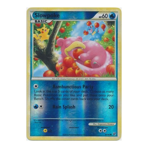 Slowpoke 66/90 HS Undaunted Reverse Holo Common Pokemon Card NEAR MINT TCG