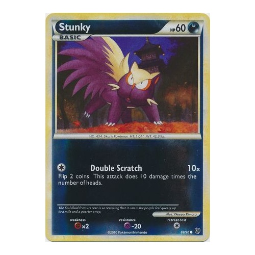 Stunky 69/90 HS Undaunted Reverse Holo Common Pokemon Card NEAR MINT TCG