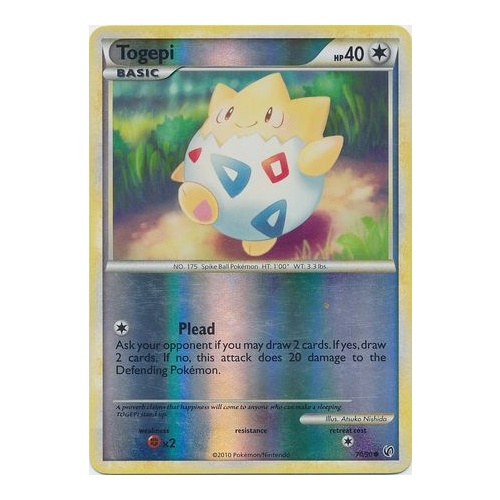 Togepi 70/90 HS Undaunted Reverse Holo Common Pokemon Card NEAR MINT TCG