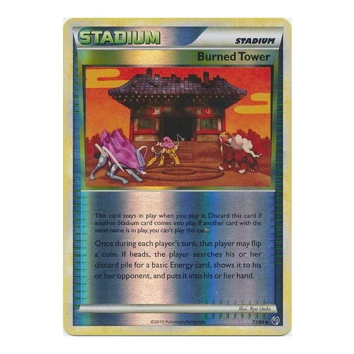 Burned Tower 71/90 HS Undaunted Reverse Holo Uncommon Trainer Pokemon Card NEAR MINT TCG