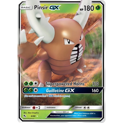 Pokemon TCG Cards Pinsir GX 6/68 Hidden Fates Ultra Rare Holo MINT 
