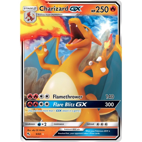Pokemon Card Hidden Fates Charizard GX 9//68 Ultra Rare Holo
