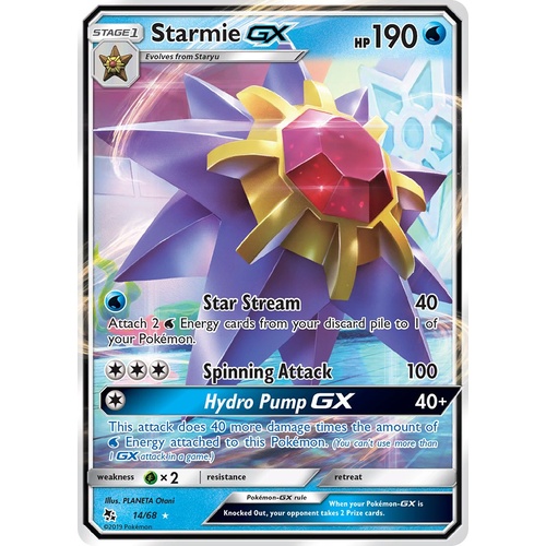 Pokemon Card   STARMIE GX   Ultra Rare  14/68   HIDDEN FATES  **MINT** 