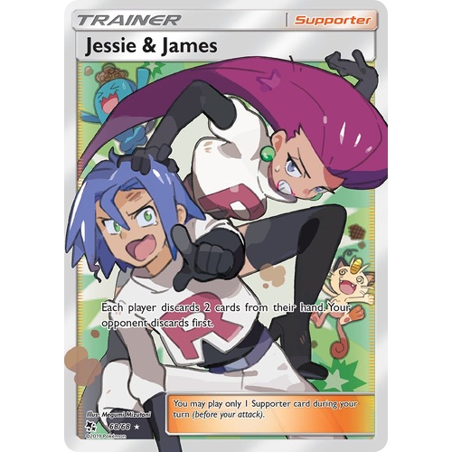 Jessie & James 68/68 SM Hidden Fates Full Art Holo Ultra Rare Pokemon Card NEAR MINT TCG