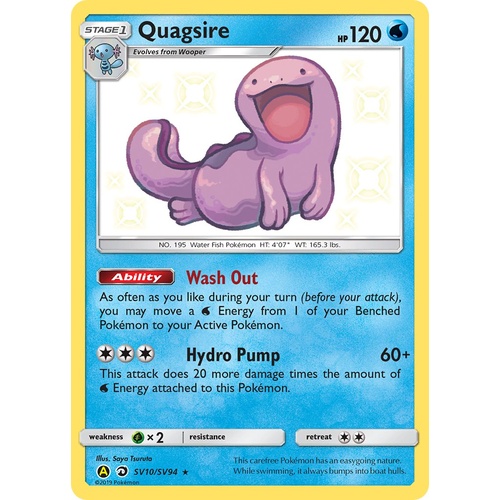Quagsire Sv10 Sv94 Sm Hidden Fates Holo Shiny Rare Pokemon Card Near Mint Tcg