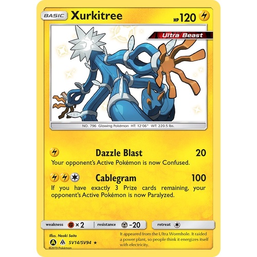 Xurkitree SV14/SV94 Mini SV Hidden Fates Holo Rare Pokemon Card
