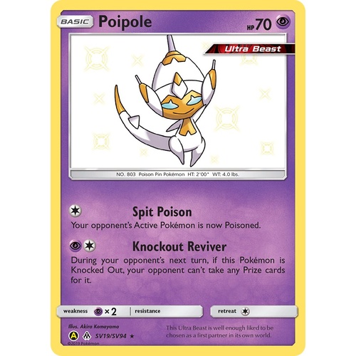 Poipole SV19/SV94 SM Hidden Fates Holo Shiny Rare Pokemon Card NEAR MINT TCG