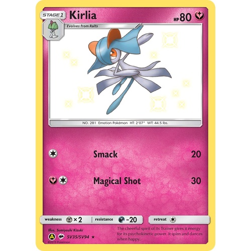 Kirlia SV35/SV94 SM Hidden Fates Holo Shiny Rare Pokemon Card NEAR MINT TCG