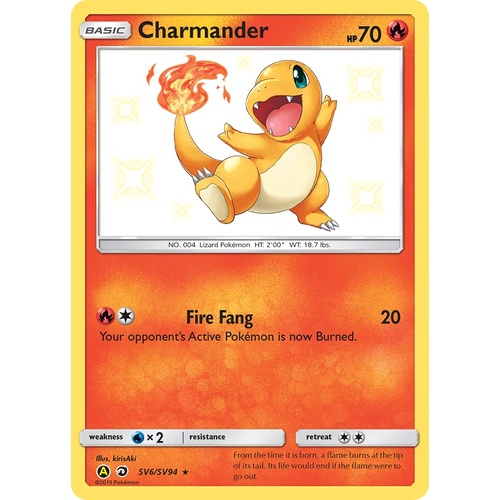 Charmander SV6/SV94 SM Hidden Fates Holo Shiny Rare Pokemon Card NEAR MINT TCG