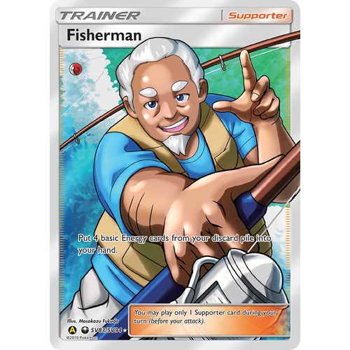 Fisherman SV83/SV94 SM Hidden Fates Holo Full Art Shiny Ultra Rare Pokemon Card NEAR MINT TCG