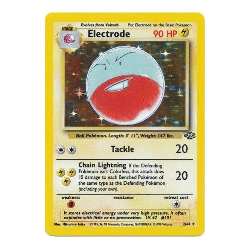 Electrode 2/64 Jungle Set Unlimited Holo Rare Pokemon Card NEAR MINT TCG