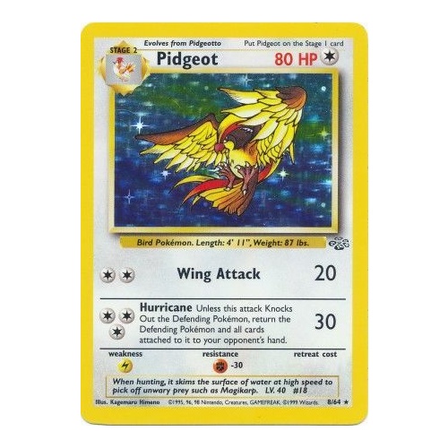 Pidgeot 8/64 Jungle Set Unlimited Holo Rare Pokemon Card NEAR MINT TCG
