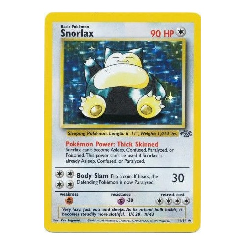 Snorlax 11/64 Jungle Set Unlimited Holo Rare Pokemon Card NEAR MINT TCG