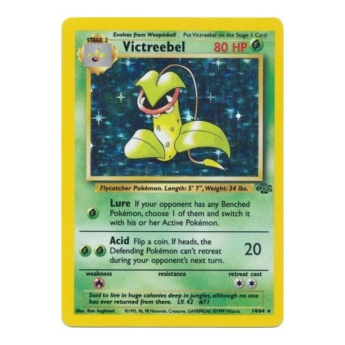 Victreebel 14/64 Jungle Set Unlimited Holo Rare Pokemon Card NEAR MINT TCG