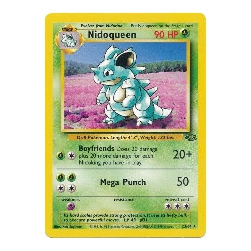 Nidoqueen 23/64 Jungle Set Unlimited Rare Pokemon Card NEAR MINT TCG