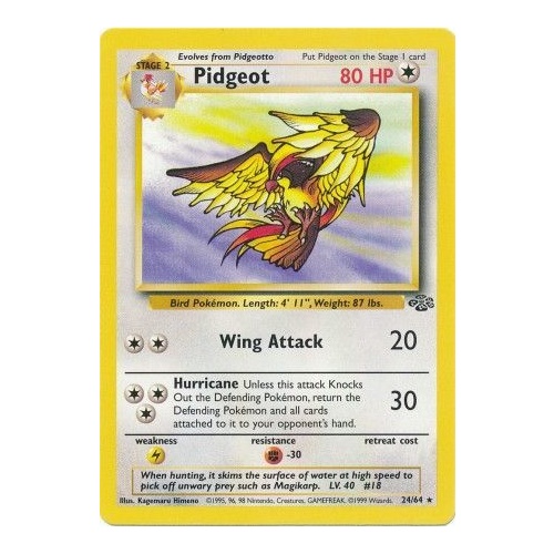 Pidgeot 24/64 Jungle Set Unlimited Rare Pokemon Card NEAR MINT TCG