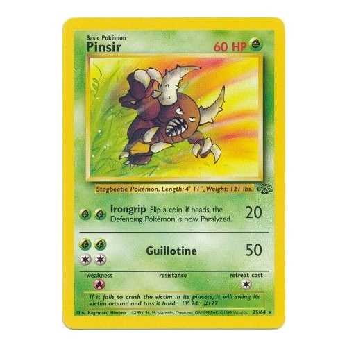 Pinsir 25/64 Jungle Set Unlimited Rare Pokemon Card NEAR MINT TCG