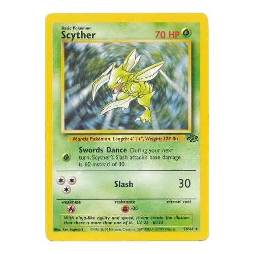 Scyther 26/64 Jungle Set Unlimited Rare Pokemon Card NEAR MINT TCG