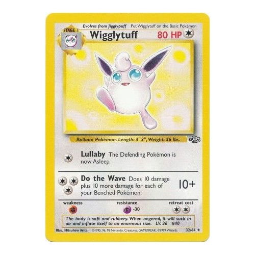 Wigglytuff 32/64 Jungle Set Unlimited Rare Pokemon Card NEAR MINT TCG
