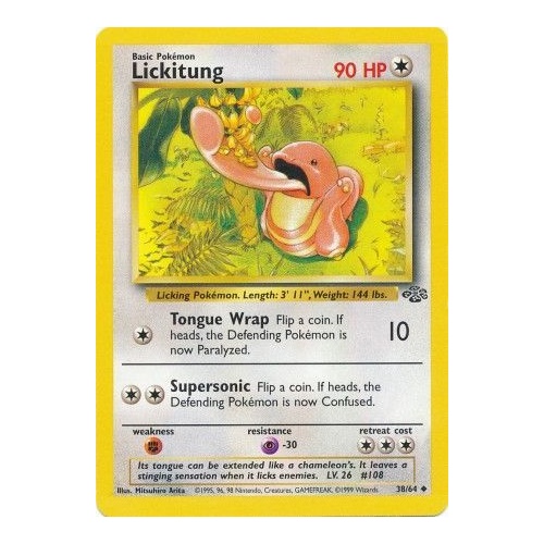 Lickitung 38/64 Jungle Set Unlimited Uncommon Pokemon Card NEAR MINT TCG