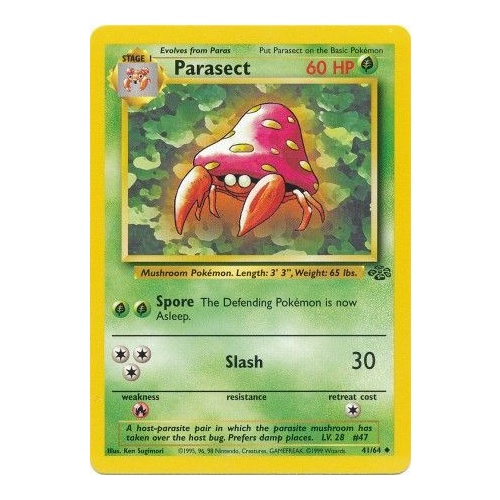 Parasect 41/64 Jungle Set Unlimited Uncommon Pokemon Card NEAR MINT TCG