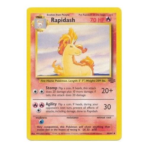 Rapidash 44/64 Jungle Set Unlimited Uncommon Pokemon Card NEAR MINT TCG