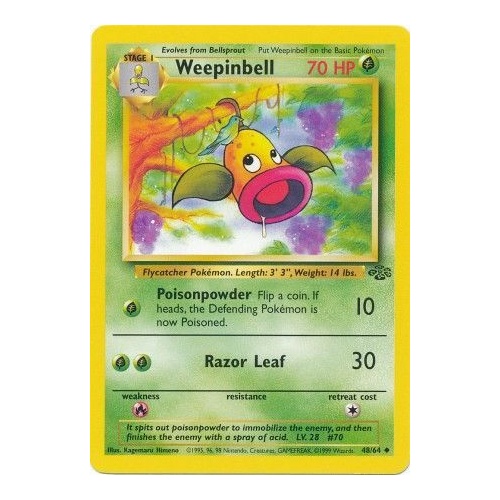 Weepinbell 48/64 Jungle Set Unlimited Uncommon Pokemon Card NEAR MINT TCG