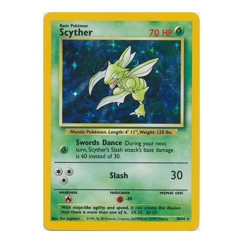 Scyther 10/64 Jungle Set No Set Symbol Misprint Unlimited ...