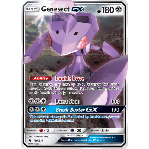 Genesect GX 130/214 SM Lost Thunder Holo Ultra Rare Pokemon Card NEAR MINT TCG