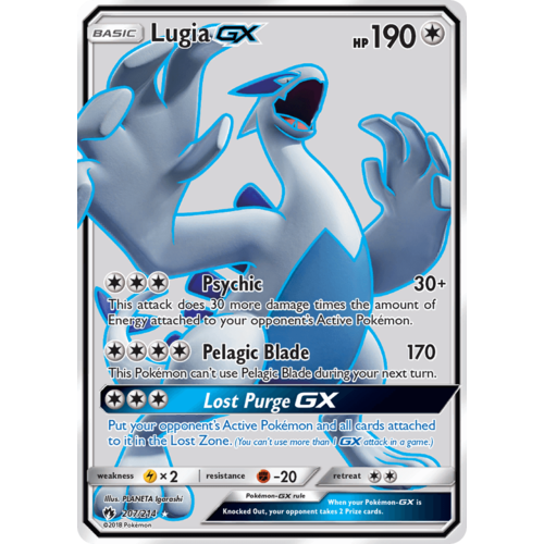 Lugia GX 207/214 SM Lost Thunder Holo Full Art Ultra Rare Pokemon Card NEAR MINT TCG