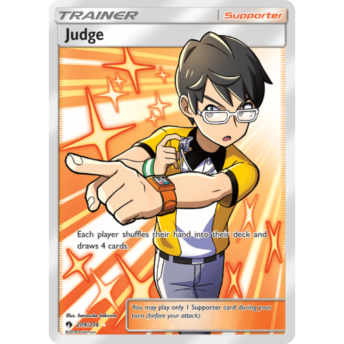 Judge 209/214 SM Lost Thunder Holo Full Art Ultra Rare Trainer Pokemon Card NEAR MINT TCG