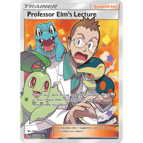 Professor Elm's Lecture 213/214 SM Lost Thunder Holo Full Art Ultra Rare Trainer Pokemon Card NEAR MINT TCG