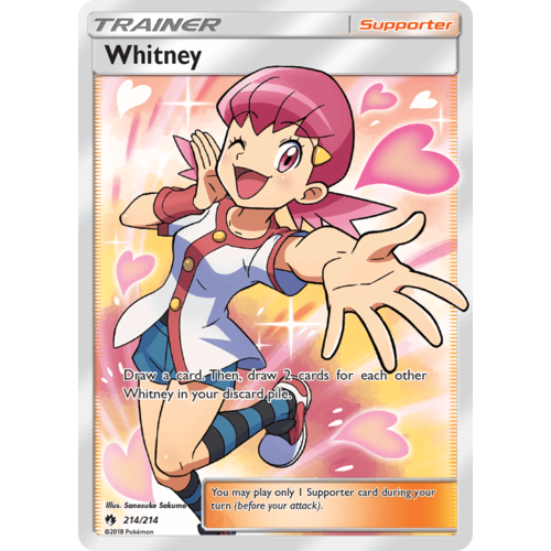 Whitney 214/214 SM Lost Thunder Holo Full Art Ultra Rare Trainer Pokemon Card NEAR MINT TCG