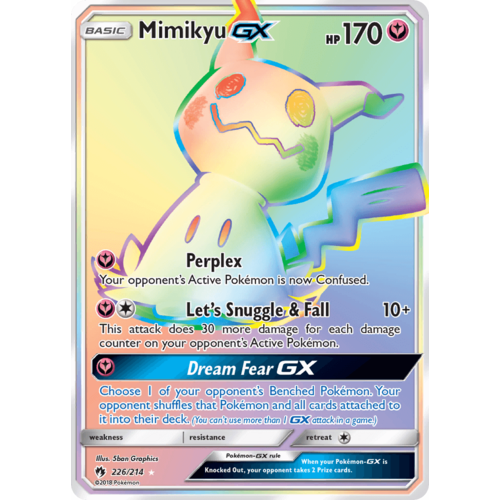 Mimikyu GX 226/214 SM Lost Thunder Holo Full Art Hyper Rare Pokemon Card NEAR MINT TCG