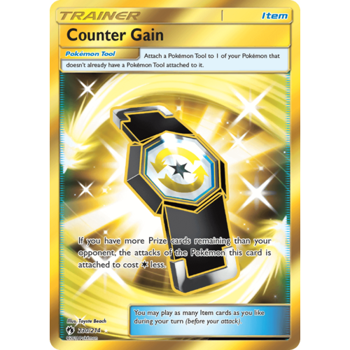 Counter Gain 230/214 SM Lost Thunder Holo Full Art Secret Rare Trainer Pokemon Card NEAR MINT TCG