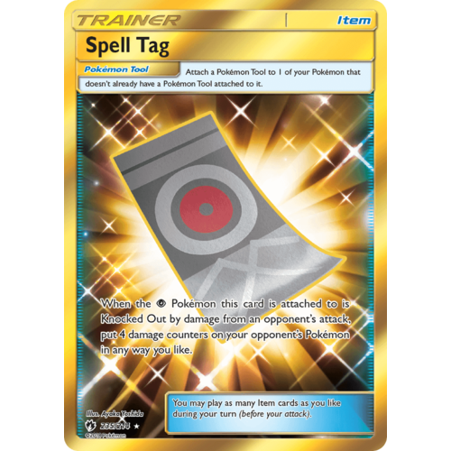 Spell Tag 235/214 SM Lost Thunder Holo Full Art Secret Rare Trainer Pokemon Card NEAR MINT TCG