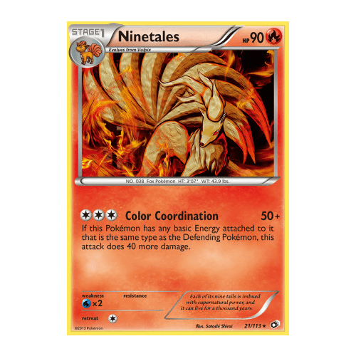 Ninetales 21/113 BW Legendary Treasures Rare Pokemon Card NEAR MINT TCG