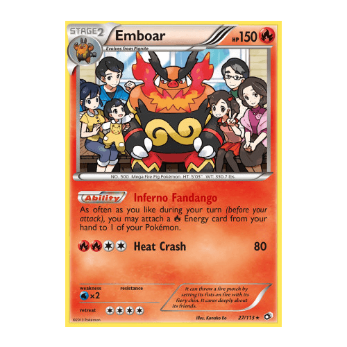 Emboar 27/113 BW Legendary Treasures Holo Rare Pokemon Card NEAR MINT TCG